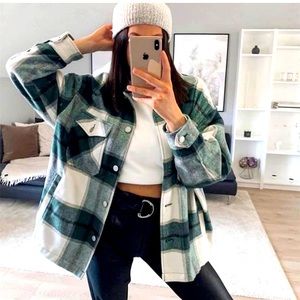 COPY - Zara green plaid shirt